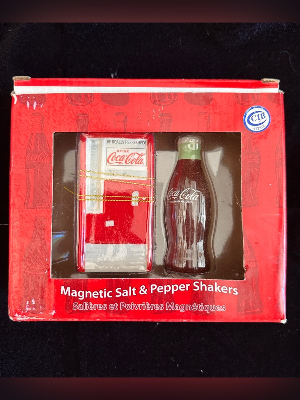 Coca Cola bottle and fridge Magnetic Salt & Pepper Shaker Set